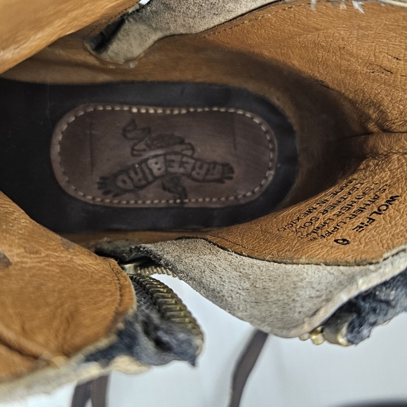 Freebird Wolfie Black distressed Western Ankle Bootie Size 6 - Picture 11 of 15